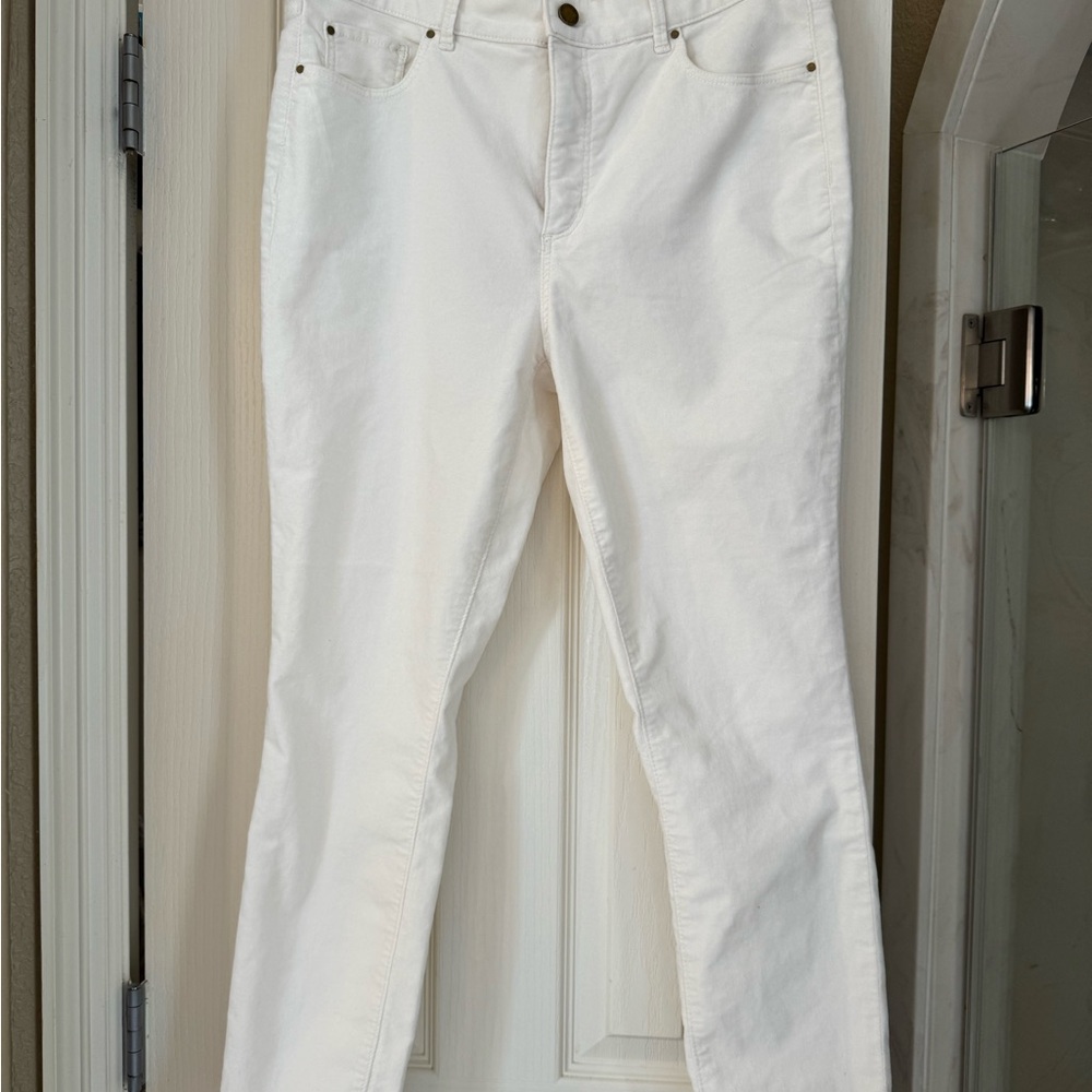 Ann Taylor White Straight-Leg Jeans